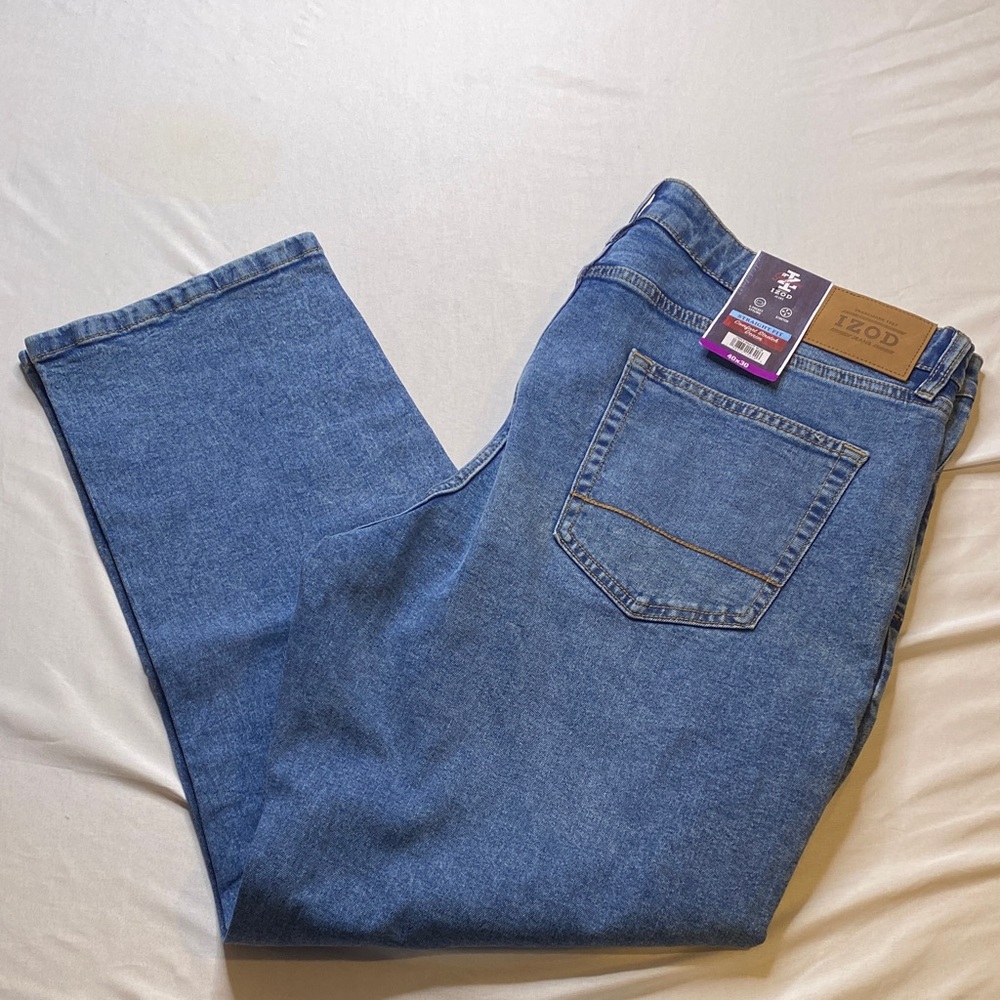 Izod Men's Relaxed‎ Fit Comfort Stretch Denim Jeans